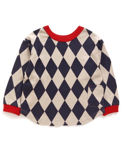 BREEZE（ブリーズ）の「【どっちも正解】DAISUKI 総柄ロンT（Tシャツ/カットソー・キッズ・ブラック/グリーン/レインボー/ドット/グレー/ベージュ・80/110/130/140/100/120/90）」の4枚目の写真