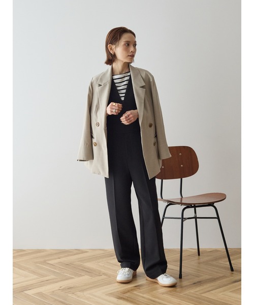 rem closet（レムクローゼット）の「リネンライクダブルジャケット（テーラードジャケット・レディース・ネイビー/ライトベージュ・SMALL）」の16枚目の写真