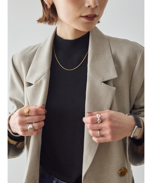 rem closet（レムクローゼット）の「リネンライクダブルジャケット（テーラードジャケット・レディース・ネイビー/ライトベージュ・SMALL）」の19枚目の写真