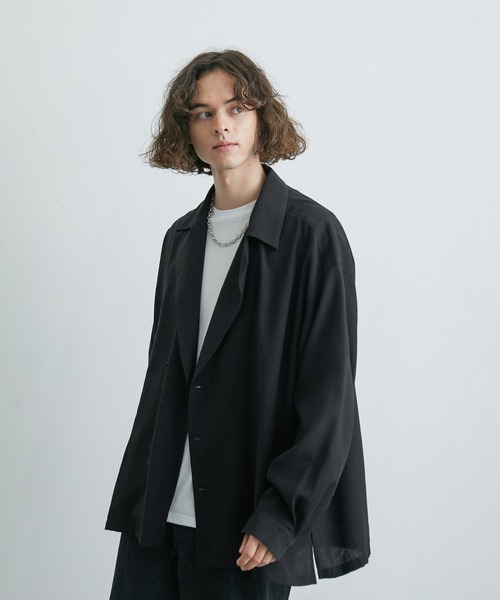 JUNRED（ジュンレッド）の「ダブルデザインビッグシャツ（その他アウター・メンズ・ブラック/ホワイト・S/L/M）」の10枚目の写真