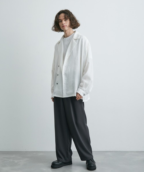 JUNRED（ジュンレッド）の「ダブルデザインビッグシャツ（その他アウター・メンズ・ブラック/ホワイト・S/L/M）」の13枚目の写真