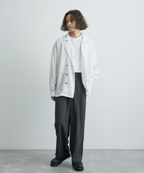 JUNRED（ジュンレッド）の「ダブルデザインビッグシャツ（その他アウター・メンズ・ブラック/ホワイト・S/L/M）」の14枚目の写真