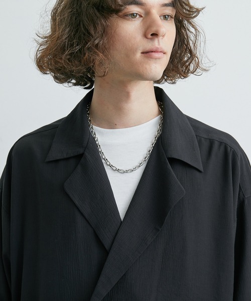 JUNRED（ジュンレッド）の「ダブルデザインビッグシャツ（その他アウター・メンズ・ブラック/ホワイト・S/L/M）」の19枚目の写真