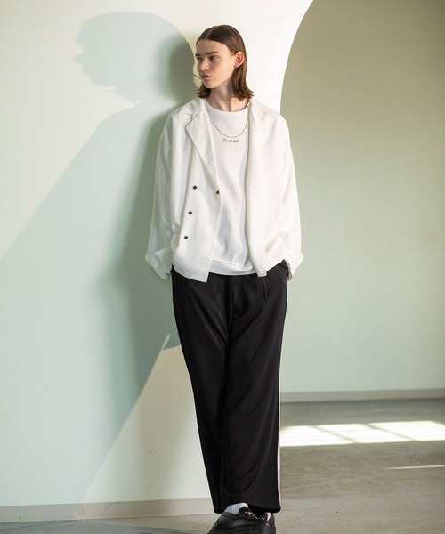 JUNRED（ジュンレッド）の「ダブルデザインビッグシャツ（その他アウター・メンズ・ブラック/ホワイト・S/L/M）」の6枚目の写真