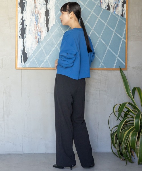 LOWRYS FARM(ローリーズファーム)の「カットジョーゼットワイドパンツ 186180(その他パンツ・レディース・グリーン/ブラック/アイボリー・FREE)」の9枚目の写真