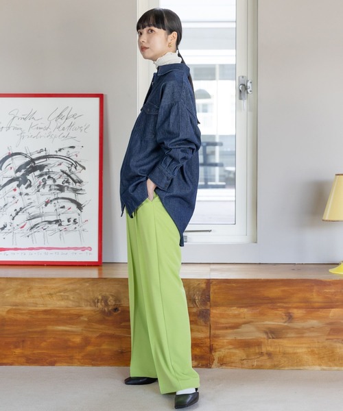 LOWRYS FARM(ローリーズファーム)の「カットジョーゼットワイドパンツ 186180(その他パンツ・レディース・グリーン/ブラック/アイボリー・FREE)」の10枚目の写真