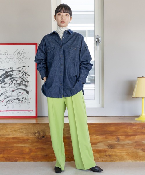 LOWRYS FARM(ローリーズファーム)の「カットジョーゼットワイドパンツ 186180(その他パンツ・レディース・グリーン/ブラック/アイボリー・FREE)」の11枚目の写真