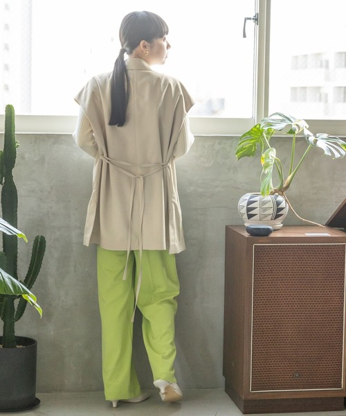 LOWRYS FARM(ローリーズファーム)の「カットジョーゼットワイドパンツ 186180(その他パンツ・レディース・グリーン/ブラック/アイボリー・FREE)」の14枚目の写真