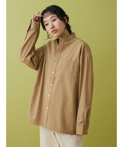 CRAFT STANDARD BOUTIQUE(クラフトスタンダードブティック)の「T/Rバンドカラーシャツ(シャツ/ブラウス・レディース・グレー系その他3/ブルーグレー/ベージュ/アイボリー/チャコールグレー/ホワイト系その他7・L/LL/M)」の7枚目の写真