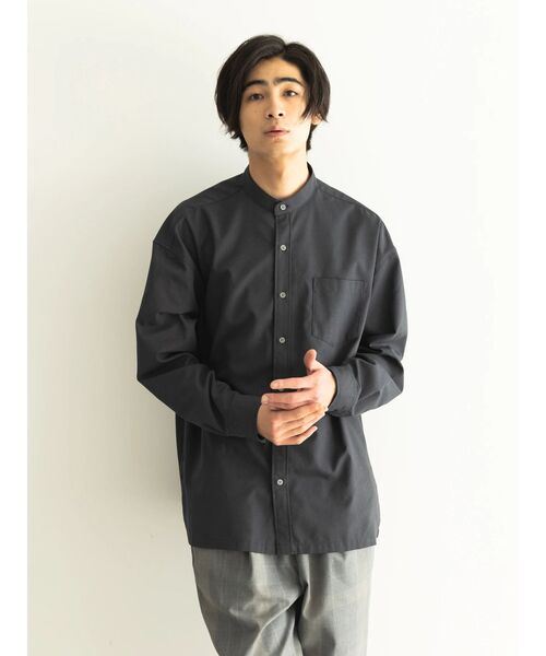 CRAFT STANDARD BOUTIQUE(クラフトスタンダードブティック)の「T/Rバンドカラーシャツ(シャツ/ブラウス・レディース・グレー系その他3/ブルーグレー/ベージュ/アイボリー/チャコールグレー/ホワイト系その他7・L/LL/M)」の8枚目の写真