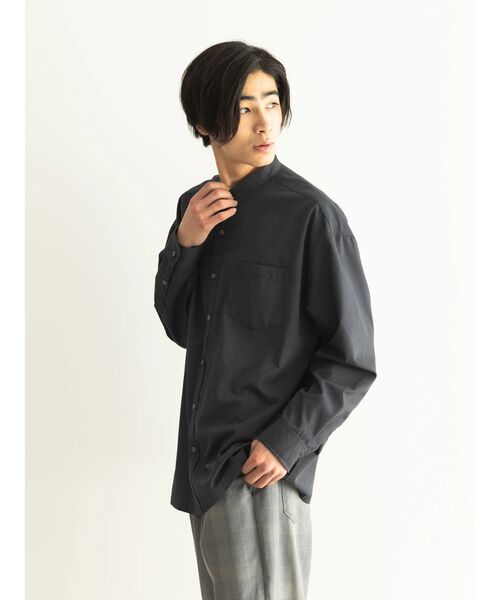 CRAFT STANDARD BOUTIQUE(クラフトスタンダードブティック)の「T/Rバンドカラーシャツ(シャツ/ブラウス・レディース・グレー系その他3/ブルーグレー/ベージュ/アイボリー/チャコールグレー/ホワイト系その他7・L/LL/M)」の9枚目の写真