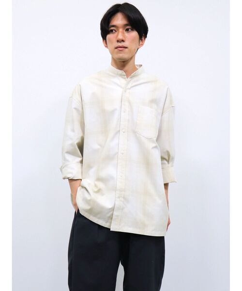 CRAFT STANDARD BOUTIQUE(クラフトスタンダードブティック)の「T/Rバンドカラーシャツ(シャツ/ブラウス・レディース・グレー系その他3/ブルーグレー/ベージュ/アイボリー/チャコールグレー/ホワイト系その他7・L/LL/M)」の22枚目の写真