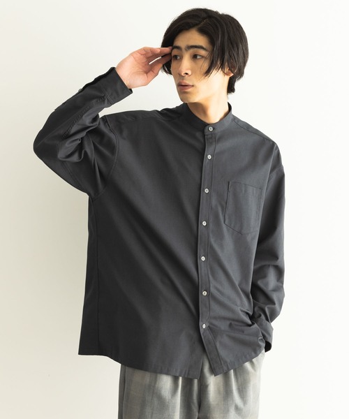 CRAFT STANDARD BOUTIQUE(クラフトスタンダードブティック)の「T/Rバンドカラーシャツ(シャツ/ブラウス・レディース・グレー系その他3/ブルーグレー/ベージュ/アイボリー/チャコールグレー/ホワイト系その他7・L/LL/M)」の4枚目の写真