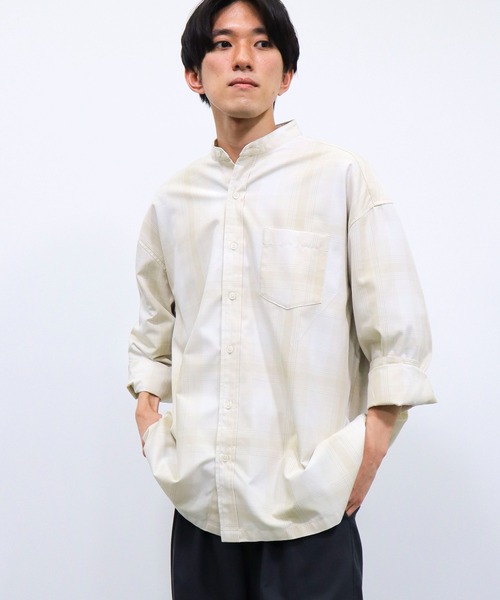 CRAFT STANDARD BOUTIQUE(クラフトスタンダードブティック)の「T/Rバンドカラーシャツ(シャツ/ブラウス・レディース・グレー系その他3/ブルーグレー/ベージュ/アイボリー/チャコールグレー/ホワイト系その他7・L/LL/M)」の3枚目の写真