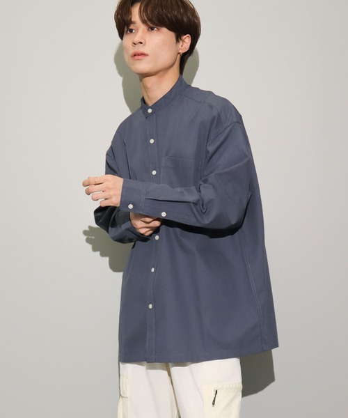 CRAFT STANDARD BOUTIQUE(クラフトスタンダードブティック)の「T/Rバンドカラーシャツ(シャツ/ブラウス・レディース・グレー系その他3/ブルーグレー/ベージュ/アイボリー/チャコールグレー/ホワイト系その他7・L/LL/M)」の5枚目の写真