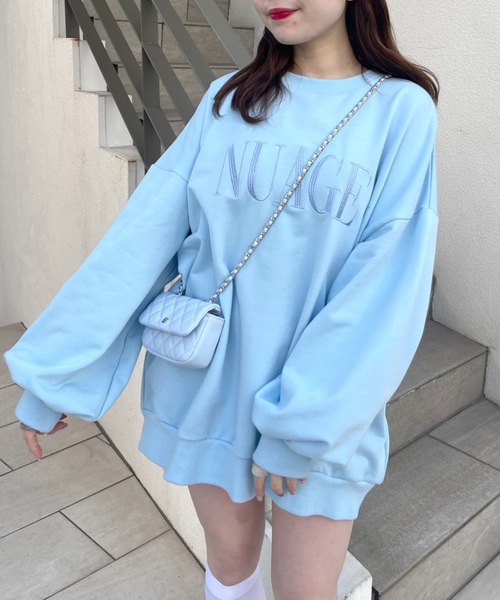 OLIVE des OLIVE(オリーブデオリーブ)の「カラフルスウェット(スウェット・レディース・ネイビー/オフホワイト/サックスブルー/ピンク/イエロー/オートミール・FREE)」の4枚目の写真