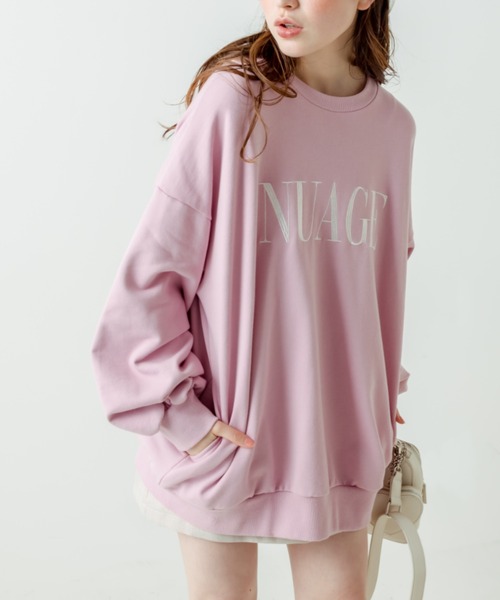 OLIVE des OLIVE(オリーブデオリーブ)の「カラフルスウェット(スウェット・レディース・ネイビー/オフホワイト/サックスブルー/ピンク/イエロー/オートミール・FREE)」の6枚目の写真