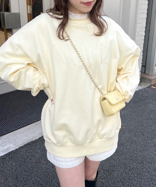 OLIVE des OLIVE(オリーブデオリーブ)の「カラフルスウェット(スウェット・レディース・ネイビー/オフホワイト/サックスブルー/ピンク/イエロー/オートミール・FREE)」の5枚目の写真