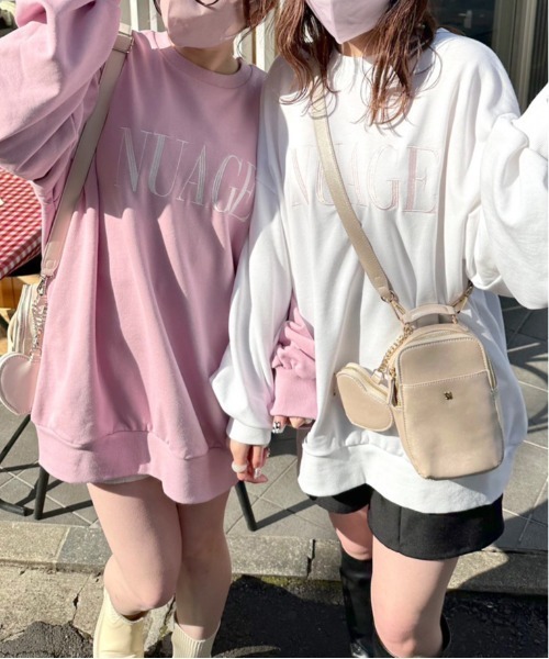 OLIVE des OLIVE(オリーブデオリーブ)の「カラフルスウェット(スウェット・レディース・ネイビー/オフホワイト/サックスブルー/ピンク/イエロー/オートミール・FREE)」の7枚目の写真