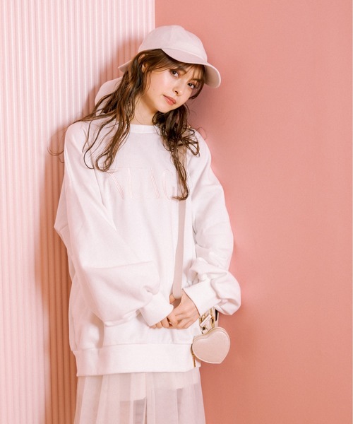 OLIVE des OLIVE(オリーブデオリーブ)の「カラフルスウェット(スウェット・レディース・ネイビー/オフホワイト/サックスブルー/ピンク/イエロー/オートミール・FREE)」の10枚目の写真