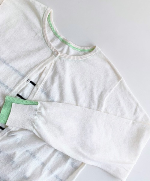 Q（キュー）の「2way強撚コットンカーデ（カーディガン/ボレロ・レディース・ブラック/アイボリー・MEDIUM）」の4枚目の写真