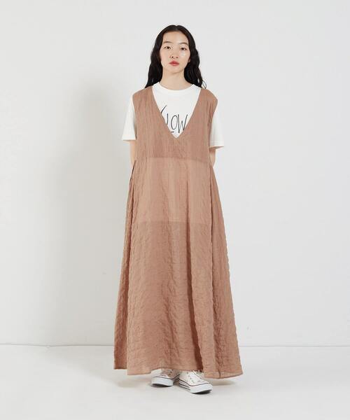 conges payes ADIEU TRISTESSE（コンジェ ペイエ アデュートリステス）の「SLOW DOWNプリントTシャツ（Tシャツ/カットソー・レディース・チャコール/ベージュ/ホワイト・FREE）」の9枚目の写真