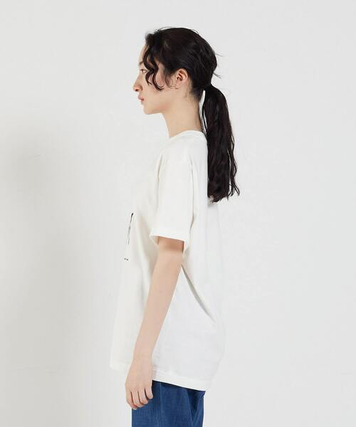 conges payes ADIEU TRISTESSE（コンジェ ペイエ アデュートリステス）の「SLOW DOWNプリントTシャツ（Tシャツ/カットソー・レディース・チャコール/ベージュ/ホワイト・FREE）」の11枚目の写真