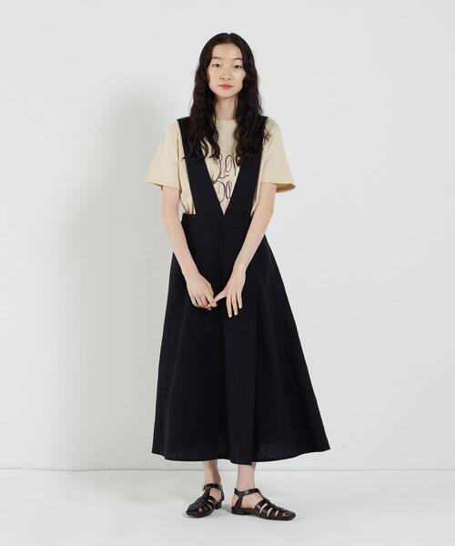 conges payes ADIEU TRISTESSE（コンジェ ペイエ アデュートリステス）の「SLOW DOWNプリントTシャツ（Tシャツ/カットソー・レディース・チャコール/ベージュ/ホワイト・FREE）」の16枚目の写真