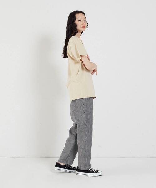 conges payes ADIEU TRISTESSE（コンジェ ペイエ アデュートリステス）の「SLOW DOWNプリントTシャツ（Tシャツ/カットソー・レディース・チャコール/ベージュ/ホワイト・FREE）」の18枚目の写真