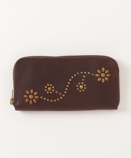 HTC フラワースタッズロングウォレットレザー/長財布ポーチ