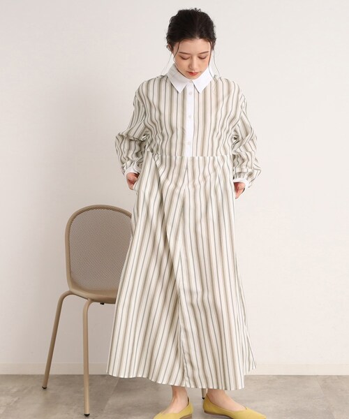 Cutie Blonde（キューティーブロンド）の「◆大人上品な ウエスト切替 シャツワンピース（ワンピース・レディース・グレー系1/ホワイト系その他3・01/02/03）」の2枚目の写真