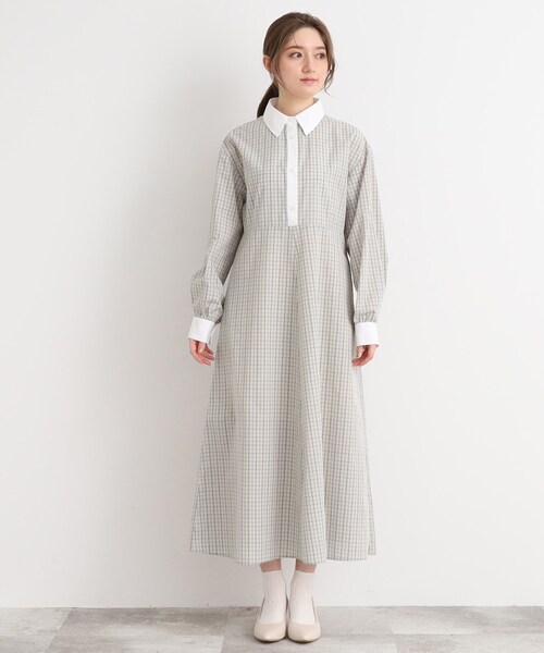 Cutie Blonde（キューティーブロンド）の「◆大人上品な ウエスト切替 シャツワンピース（ワンピース・レディース・グレー系1/ホワイト系その他3・01/02/03）」の3枚目の写真