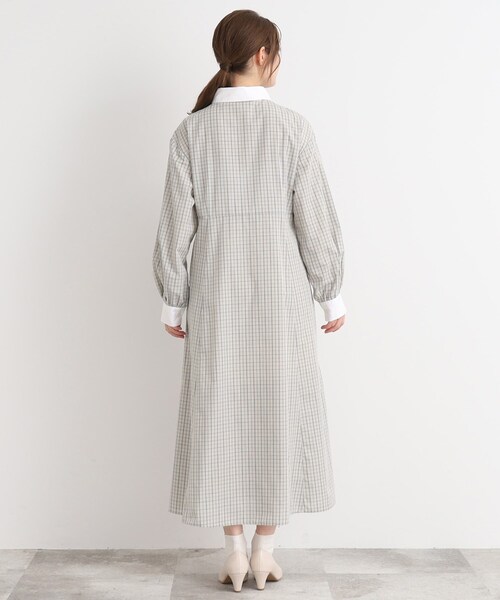 Cutie Blonde（キューティーブロンド）の「◆大人上品な ウエスト切替 シャツワンピース（ワンピース・レディース・グレー系1/ホワイト系その他3・01/02/03）」の5枚目の写真