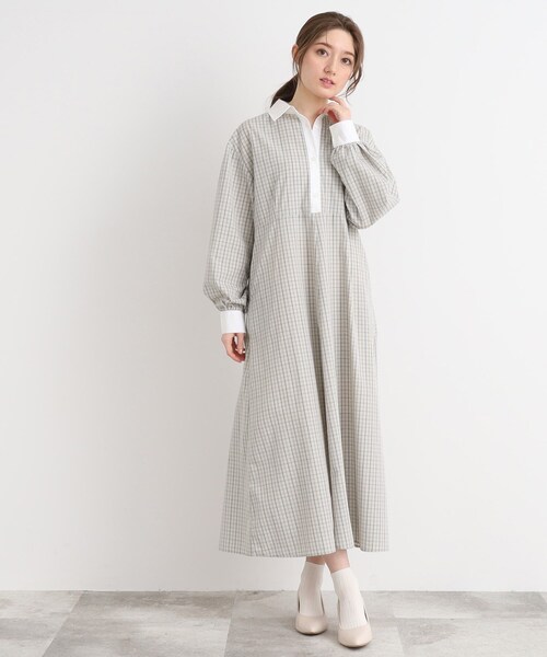 Cutie Blonde（キューティーブロンド）の「◆大人上品な ウエスト切替 シャツワンピース（ワンピース・レディース・グレー系1/ホワイト系その他3・01/02/03）」の12枚目の写真