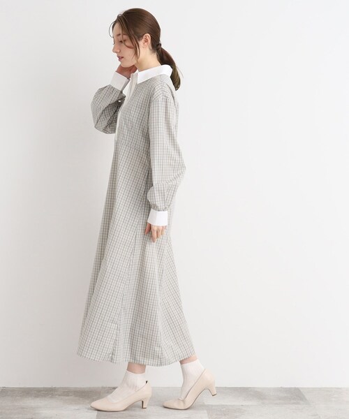 Cutie Blonde（キューティーブロンド）の「◆大人上品な ウエスト切替 シャツワンピース（ワンピース・レディース・グレー系1/ホワイト系その他3・01/02/03）」の13枚目の写真