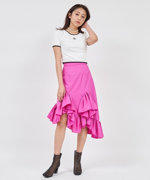 ROYAL PARTY(ロイヤルパーティー)の「ロゴ刺繍配色Tシャツ(Tシャツ/カットソー・レディース・パープル/ブラック/オフホワイト・FREE)」の17枚目の写真