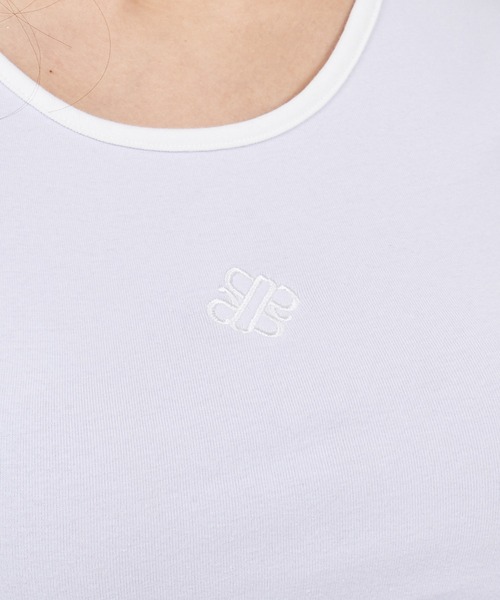 ROYAL PARTY(ロイヤルパーティー)の「ロゴ刺繍配色Tシャツ(Tシャツ/カットソー・レディース・パープル/ブラック/オフホワイト・FREE)」の10枚目の写真