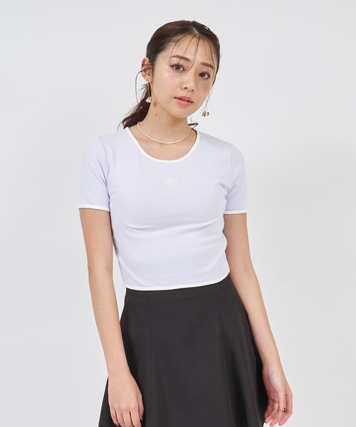 ROYAL PARTY(ロイヤルパーティー)の「ロゴ刺繍配色Tシャツ(Tシャツ/カットソー・レディース・パープル/ブラック/オフホワイト・FREE)」の20枚目の写真