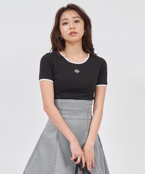ROYAL PARTY(ロイヤルパーティー)の「ロゴ刺繍配色Tシャツ(Tシャツ/カットソー・レディース・パープル/ブラック/オフホワイト・FREE)」の22枚目の写真