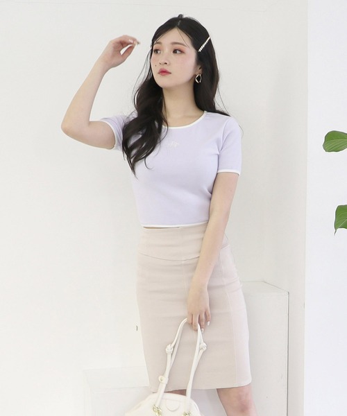 ROYAL PARTY(ロイヤルパーティー)の「ロゴ刺繍配色Tシャツ(Tシャツ/カットソー・レディース・パープル/ブラック/オフホワイト・FREE)」の18枚目の写真