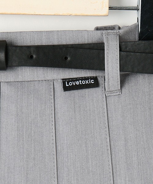LOVETOXIC(ラブトキシック)の「ベルトつき無地プリーツスカパン(スカート・キッズ・グレー/ブラック/アイボリー/サックスブルー/カーキ・SS/S/M/L)」の13枚目の写真