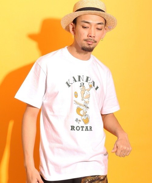 ROTAR（ローター）の「KANPAI wave Tee（Tシャツ/カットソー・メンズ・グリーン系その他/ホワイト/オレンジ・LARGE/SMALL/MEDIUM/X-LARGE）」の2枚目の写真