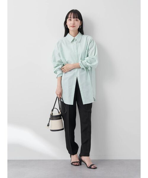 earth music&ecology（アースミュージックアンドエコロジー）の「サッカーストライプボーイズライクシャツ（シャツ/ブラウス・レディース・オレンジ/グリーン/ブルー・FREE）」の18枚目の写真