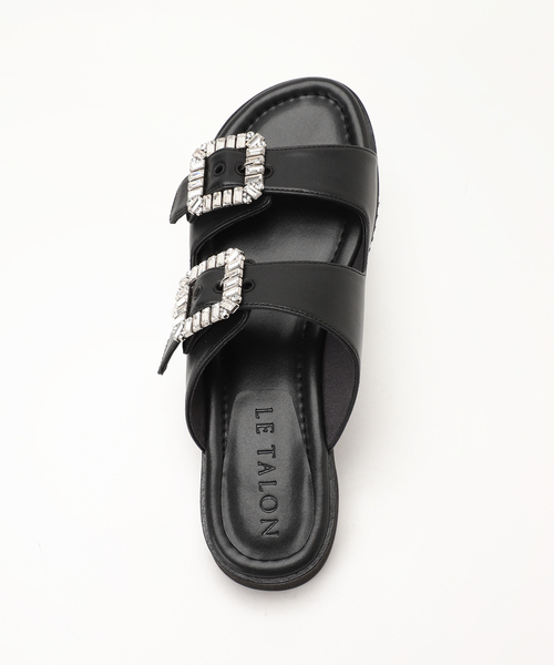 LE TALON（ルタロン）の「ビジューバックルWベルトサンダル（サンダル・レディース・ピンク/ブラック系その他/ベージュ・MEDIUM/SMALL/LARGE/X-LARGE）」の7枚目の写真