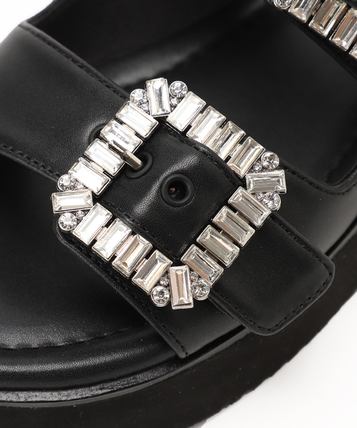 LE TALON（ルタロン）の「ビジューバックルWベルトサンダル（サンダル・レディース・ピンク/ブラック系その他/ベージュ・MEDIUM/SMALL/LARGE/X-LARGE）」の10枚目の写真