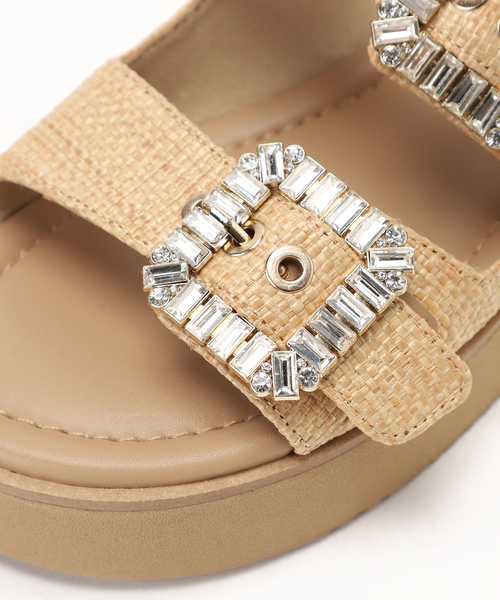LE TALON（ルタロン）の「ビジューバックルWベルトサンダル（サンダル・レディース・ピンク/ブラック系その他/ベージュ・MEDIUM/SMALL/LARGE/X-LARGE）」の11枚目の写真