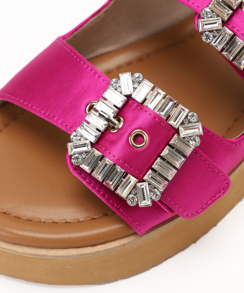 LE TALON（ルタロン）の「ビジューバックルWベルトサンダル（サンダル・レディース・ピンク/ブラック系その他/ベージュ・MEDIUM/SMALL/LARGE/X-LARGE）」の12枚目の写真