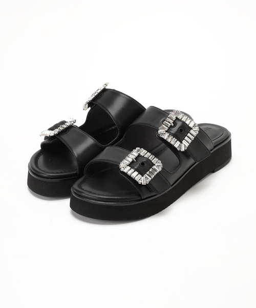 LE TALON（ルタロン）の「ビジューバックルWベルトサンダル（サンダル・レディース・ピンク/ブラック系その他/ベージュ・MEDIUM/SMALL/LARGE/X-LARGE）」の13枚目の写真