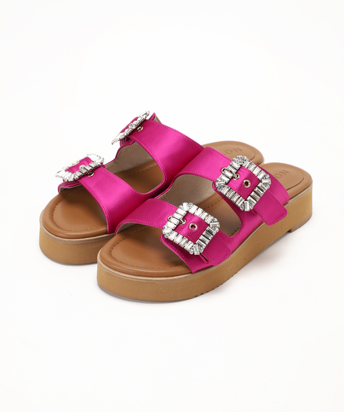 LE TALON（ルタロン）の「ビジューバックルWベルトサンダル（サンダル・レディース・ピンク/ブラック系その他/ベージュ・MEDIUM/SMALL/LARGE/X-LARGE）」の15枚目の写真