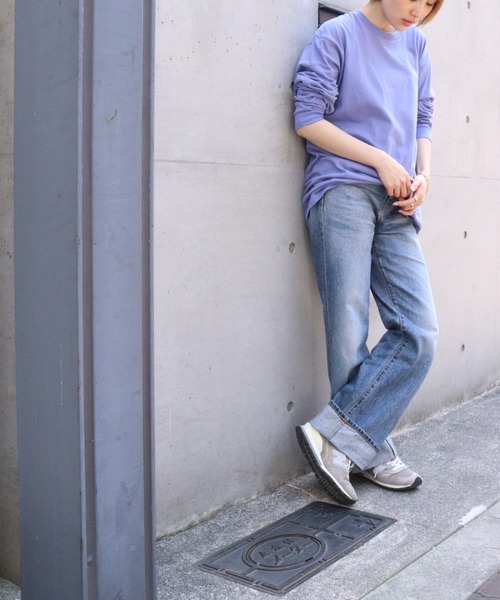 GIORDANO（ジョルダーノ）の「スモールライオン刺繍ロングTシャツ（Tシャツ/カットソー・メンズ・ブルー/アイボリー/ブラック/ピンク・MEDIUM/LARGE/X-LARGE）」の22枚目の写真